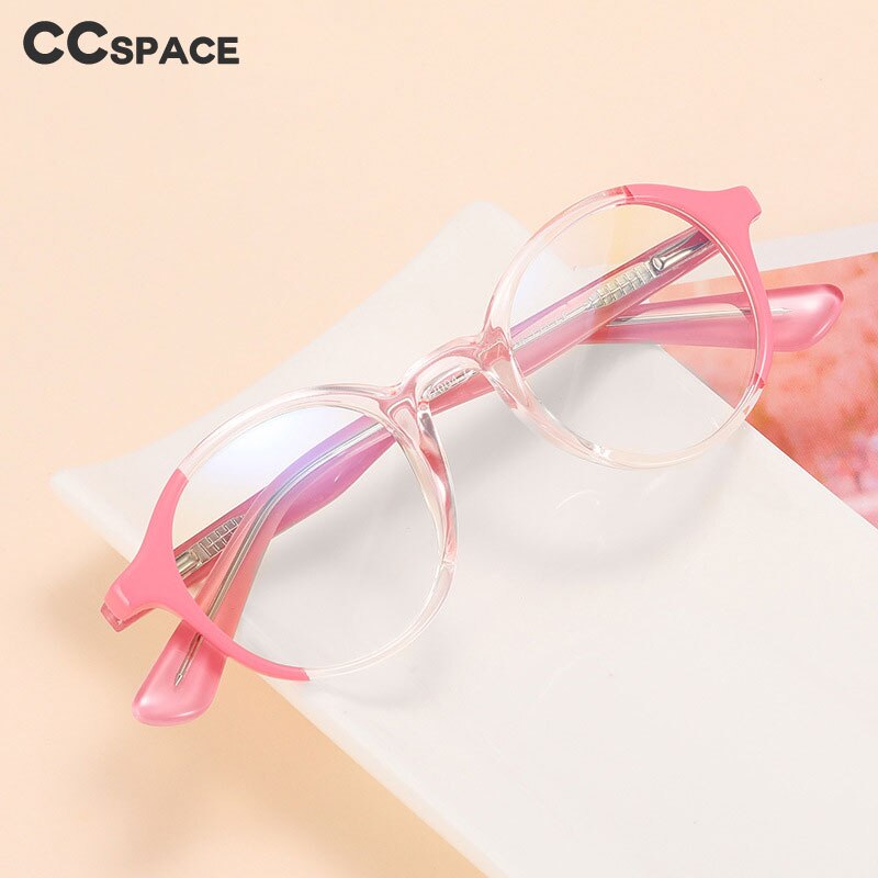 CCspace Unisex Children's Full Rim Round PC Plastic Eyeglasses 56544 Full Rim CCspace