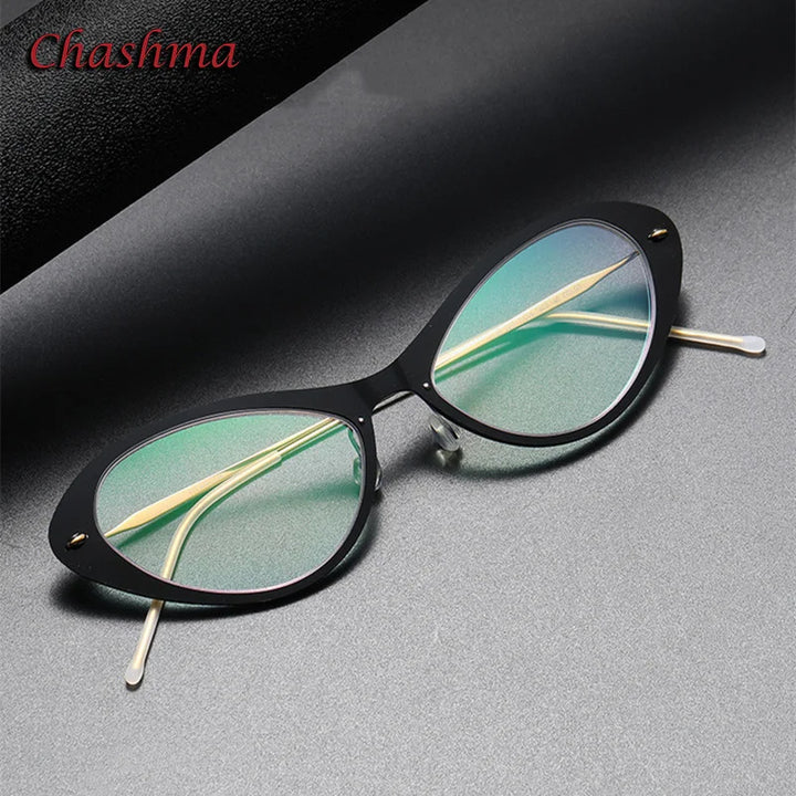 Chashma Ochki Women's Full Rim Cat Eye Titanium Nylon Eyeglasses 316550