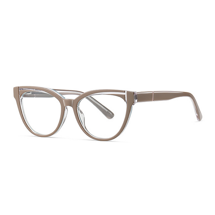 Ralferty Women's Full Rim Square Cat Eye Acetate Eyeglasses D8819 Full Rim Ralferty C735 Coffee China
