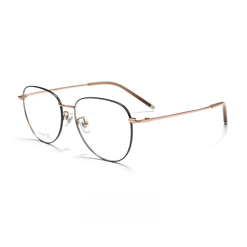 Yimaruili Unisex Full Rim Flat Top Oval Titanium Eyeglasses 68201