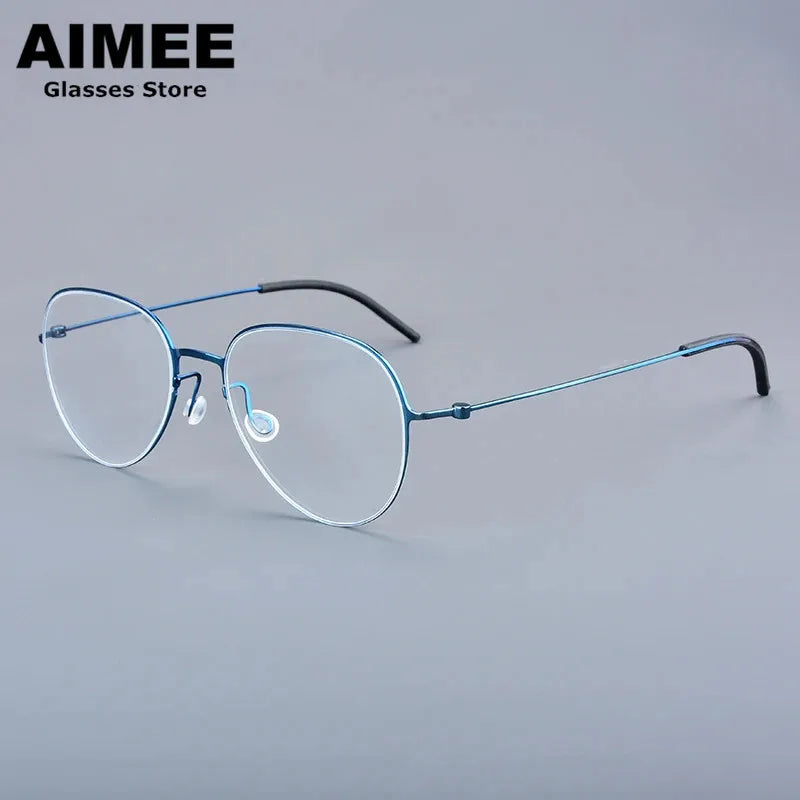 Aimee Unisex Full Rim Polygon Screwless Titanium Eyeglasses 551211
