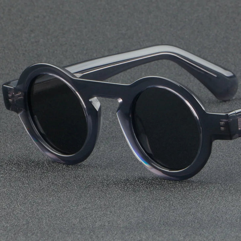 Nobler Unisex Full Rim Round Thick Acetate Polarized Sunglasses 8822 Sunglasses Nobler