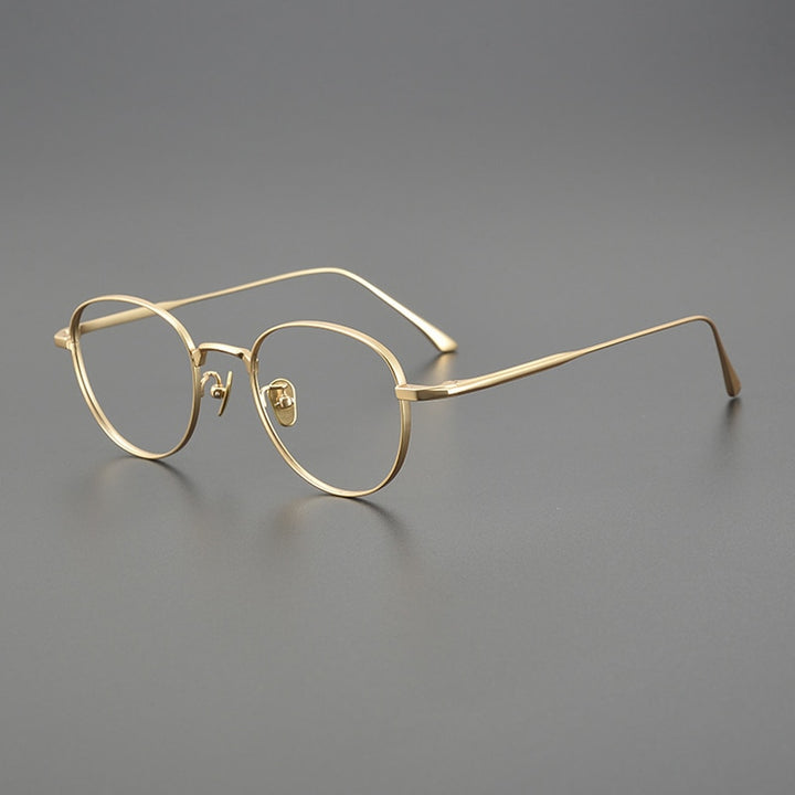 Gatenac Unisex Full Rim Round Titanium Eyeglasses Gxyj1098 Full Rim Gatenac