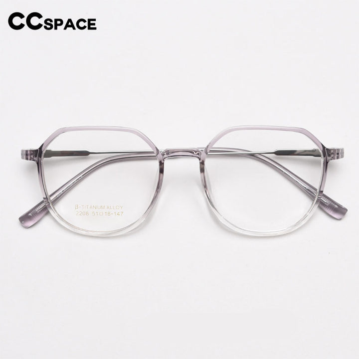 CCspace Unisex Full Rim Square Tr 90 Titanium Eyeglasses 56431 Full Rim CCspace