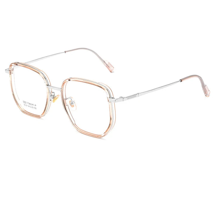 Xbora Unisex Full Rim Polygon Square Tr 90 Alloy Eyeglasses 50187