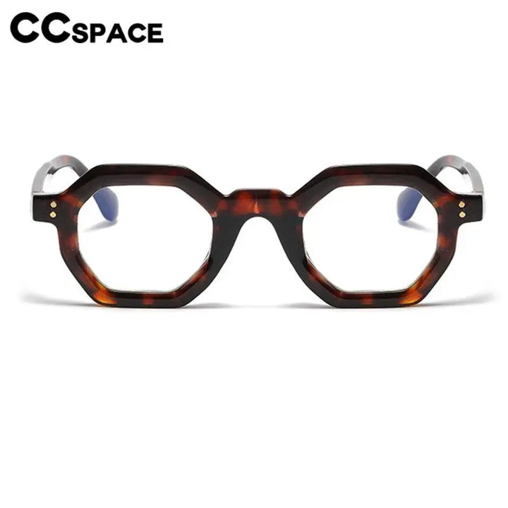 CCspace Unisex Full Rim Polygon Plastic Eyeglasses 56891 Full Rim CCspace
