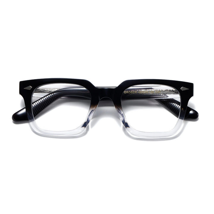 Aror Unisex Full Rim Square Thick Acetate Eyeglasses 13923 Full Rim Aror Blackened