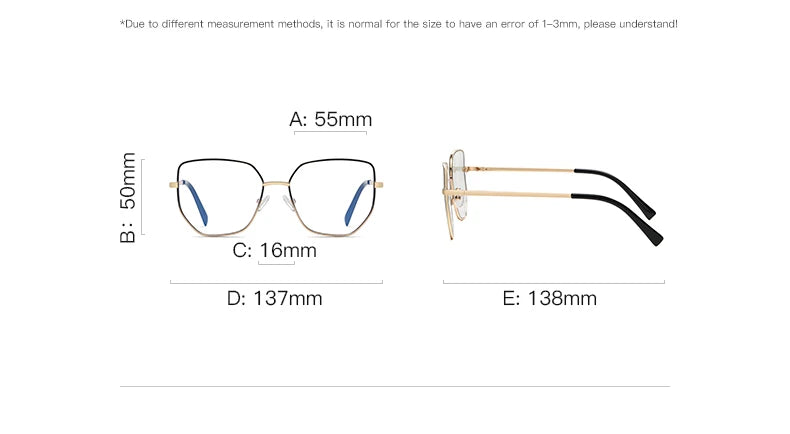 Vicky Women's Full Rim Polygon Square Stainless Steel Reading Glasses 3093 Reading Glasses Vicky