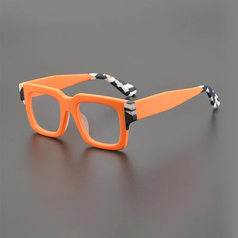 Nobler Unisex Full Rim Thick Square Acetate Eyeglasses 19288 Full Rim Nobler green