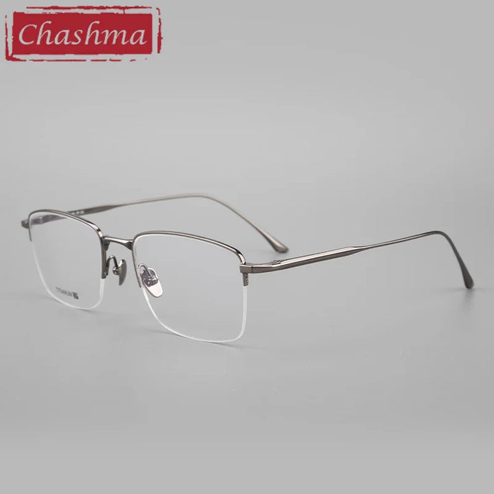 Chashma Ottica Men's Semi Rim Square Titanium Eyeglasses 3812 Semi Rim Chashma Ottica