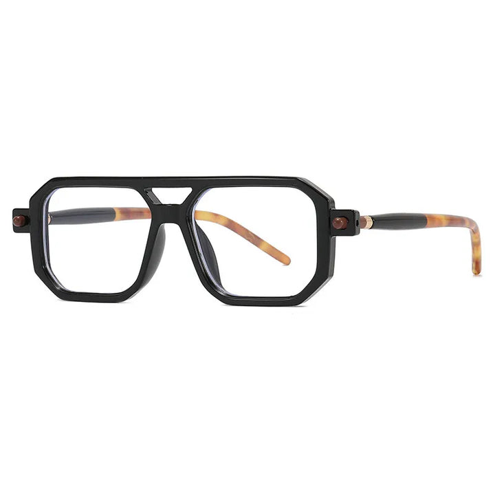 Kocolior Unisex Full Rim Square Double Bridge PC Hyperopic Reading Glasses 86512 Reading Glasses Kocolior Black 0