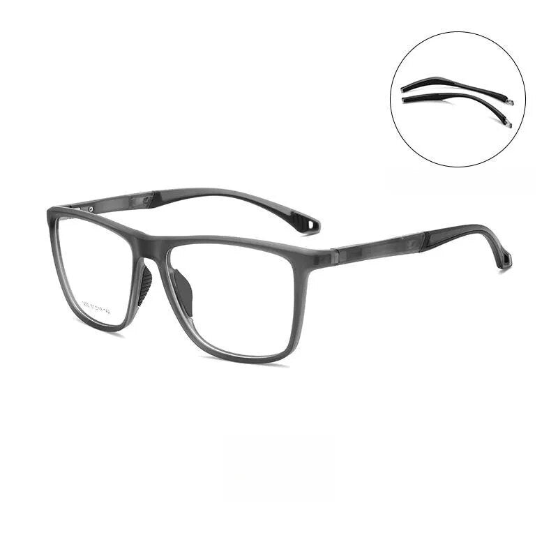 Yimaruili Men's Full Rim Square Tr 90 Sport Eyeglasses Y1230d Full Rim Yimaruili Eyeglasses Transparent Gray  