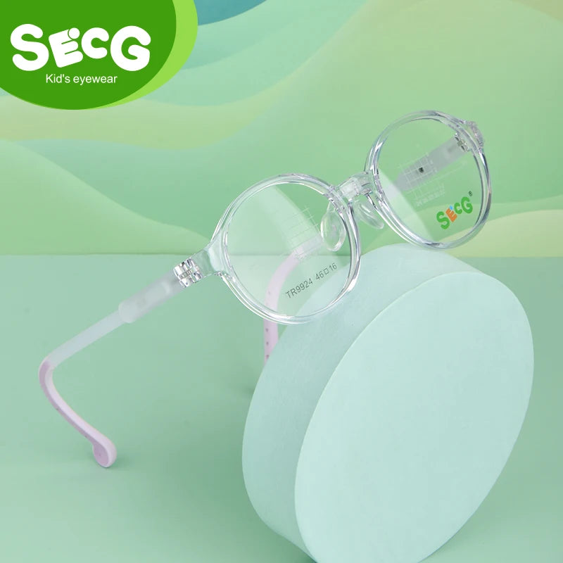 Secg Unisex Children's Full Rim Round Tr 90 Silica Eyeglasses 9924 Full Rim Secg
