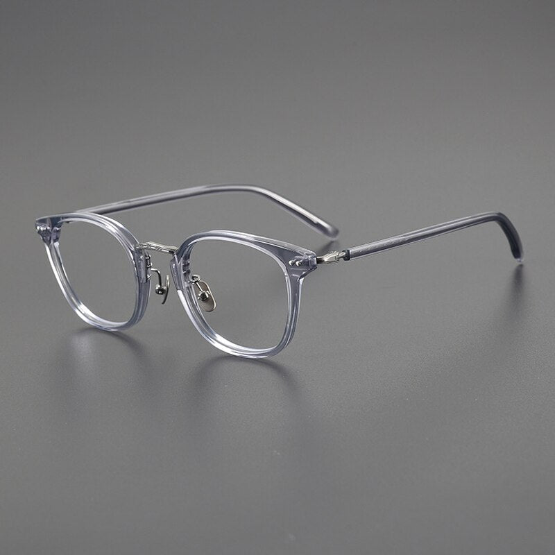 Gatenac Unisex Full Rim Square Acetate Eyeglasses Gxyj1088 Full Rim Gatenac Gray