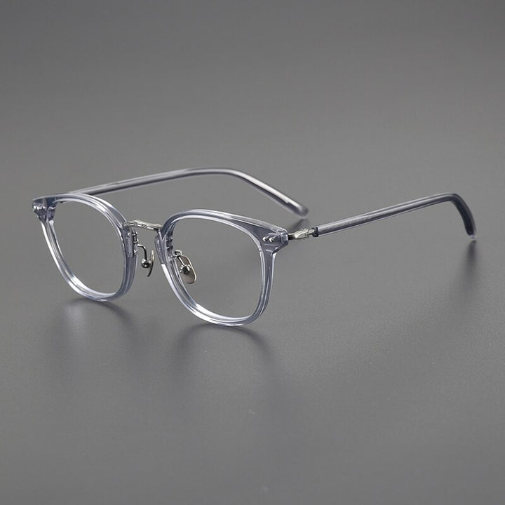 Gatenac Unisex Full Rim Square Acetate Eyeglasses Gxyj1088 Full Rim Gatenac Gray