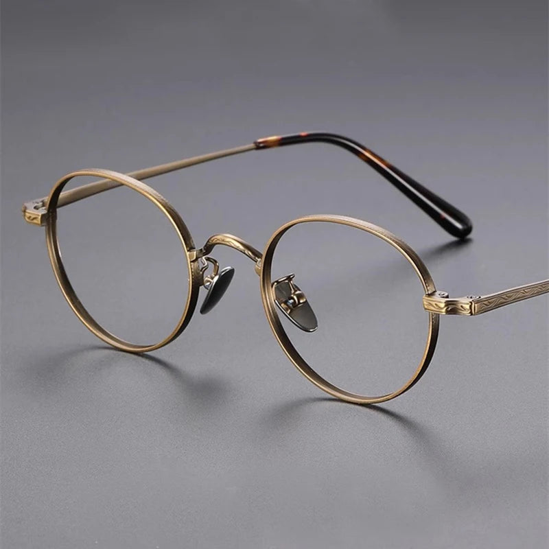 Black Mask Women's Full Rim Small Round Titanium Eyeglasses 63401