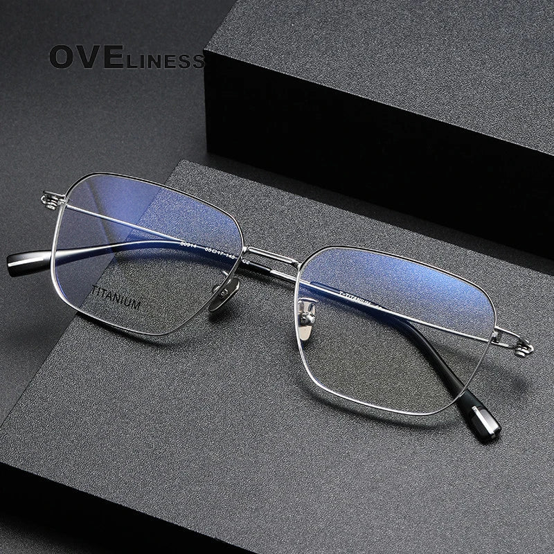 Oveliness Men's Rimless Square Titanium Eyeglasses 80914 Rimless Oveliness