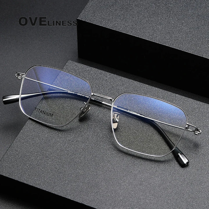 Oveliness Men's Rimless Square Titanium Eyeglasses 80914 Rimless Oveliness