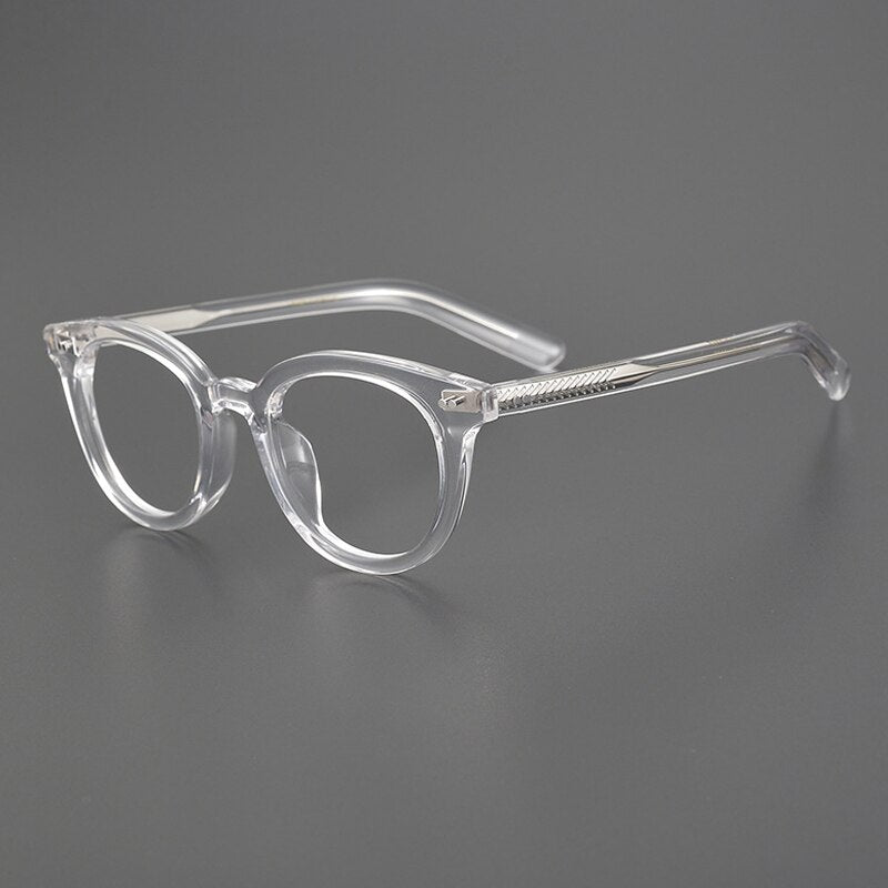 Gatenac Unisex Full Rim Round Square Handcrafted  Acetate Eyeglasses Gxyj1028 Full Rim Gatenac