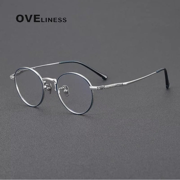 Oveliness Women's Full Rim Round Acetate Titanium Eyeglasses 841042