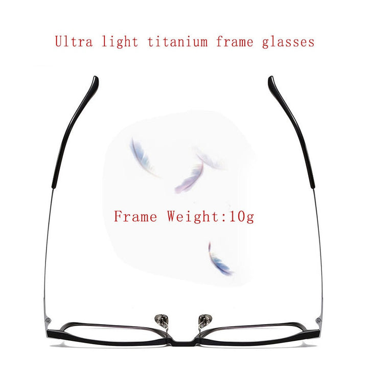 Hdcrafter Unisex Full Rim Square Titanium Eyeglasses 20247 Full Rim Hdcrafter Eyeglasses