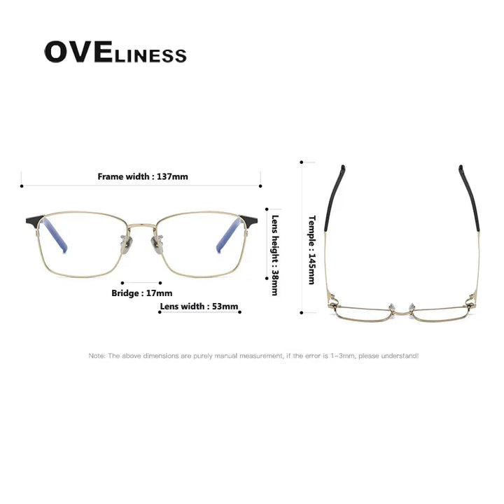 Oveliness Women's Full Rim Polygon Square Titanium Eyeglasses 74961 Full Rim Oveliness