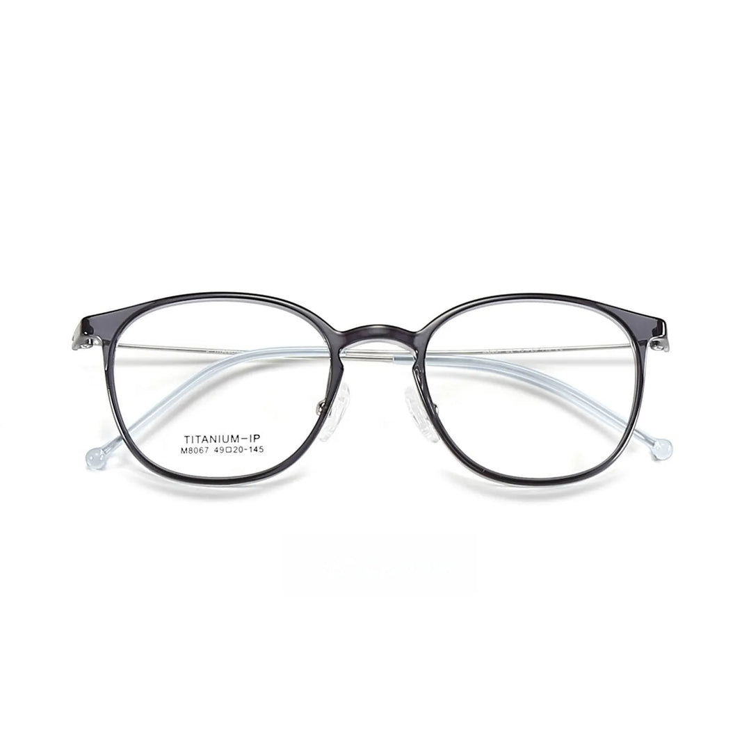 Yimaruili Unisex Full Rim Round Tr 90 Titanium Eyeglasses M8065 Full Rim Yimaruili Eyeglasses Dark Gray  