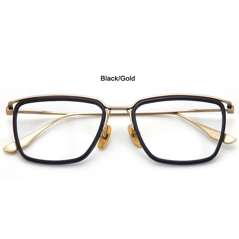 Muzz Unisex Full Rim Square Brow Line Acetate Titanium Eyeglasses 106 Full Rim Muzz C2