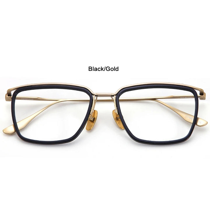 Muzz Unisex Full Rim Square Brow Line Acetate Titanium Eyeglasses 106 Full Rim Muzz C2