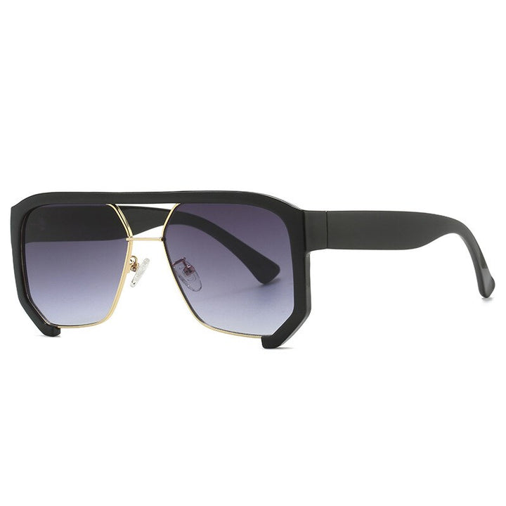 CCspace Unisex Semi Rim Square Tr 90 UV400 Sunglasses 56217 Sunglasses CCspace Sunglasses C2BlackGret