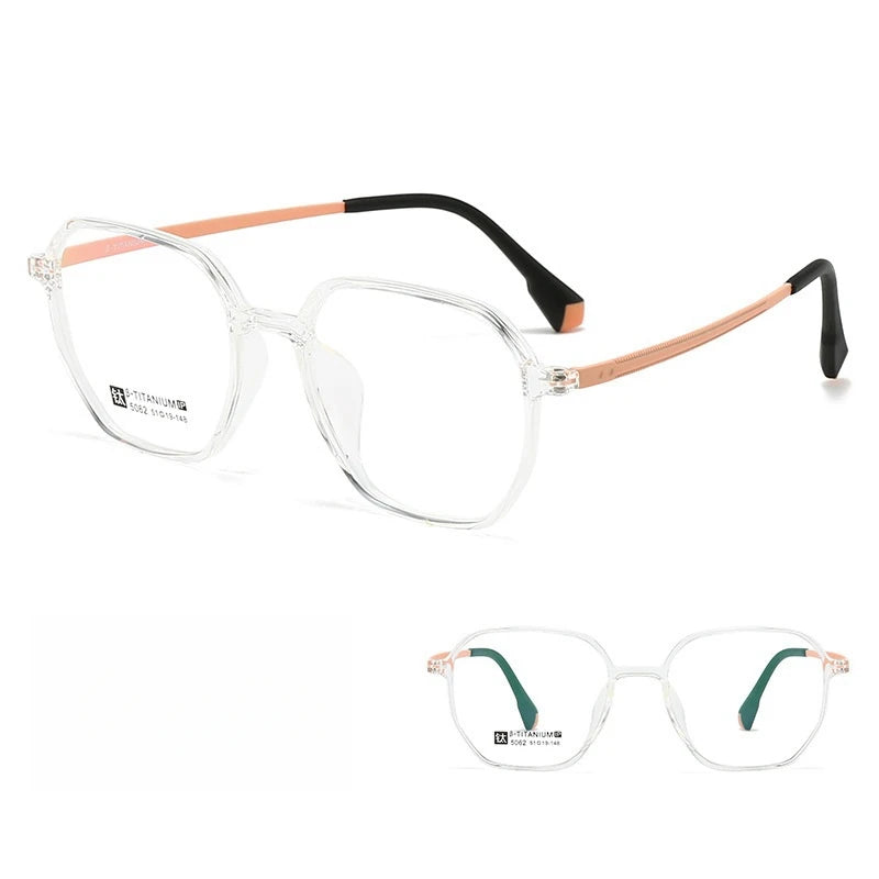 Yimaruili Women's Full Rim Polygon Tr 90 Titanium Eyeglasses 55062