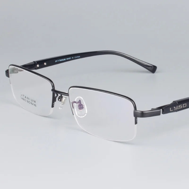 Bclear Men's Semi Rim Square Titanium Eyeglasses 59910