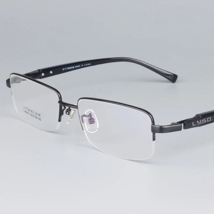 Bclear Men's Semi Rim Square Titanium Eyeglasses 59910