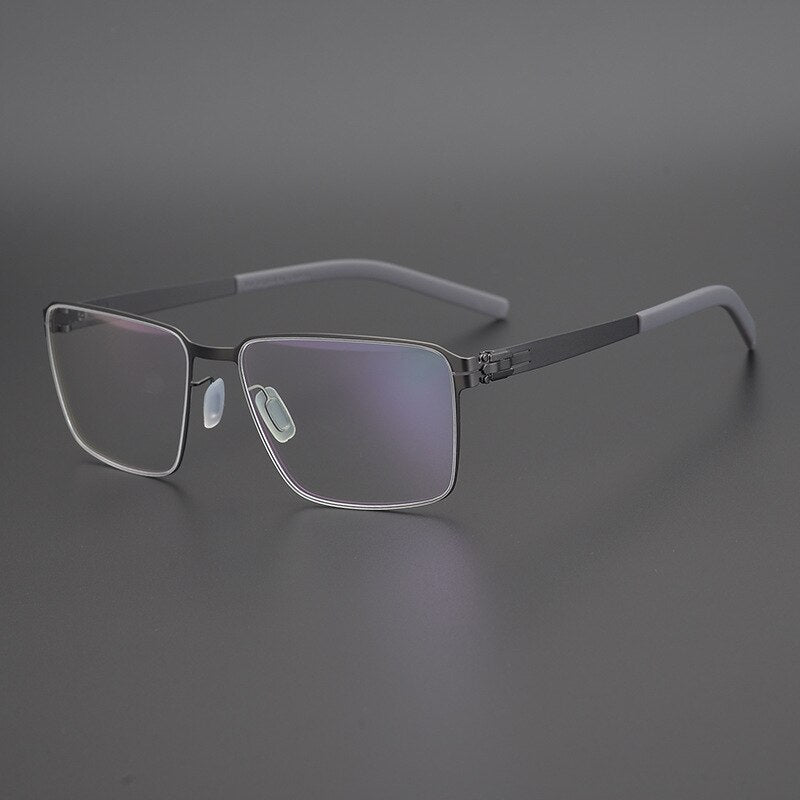 Gatenac Unisex Full Rim Square Titanium Alloy Eyeglasses Gxyj1075 Full Rim Gatenac Gun