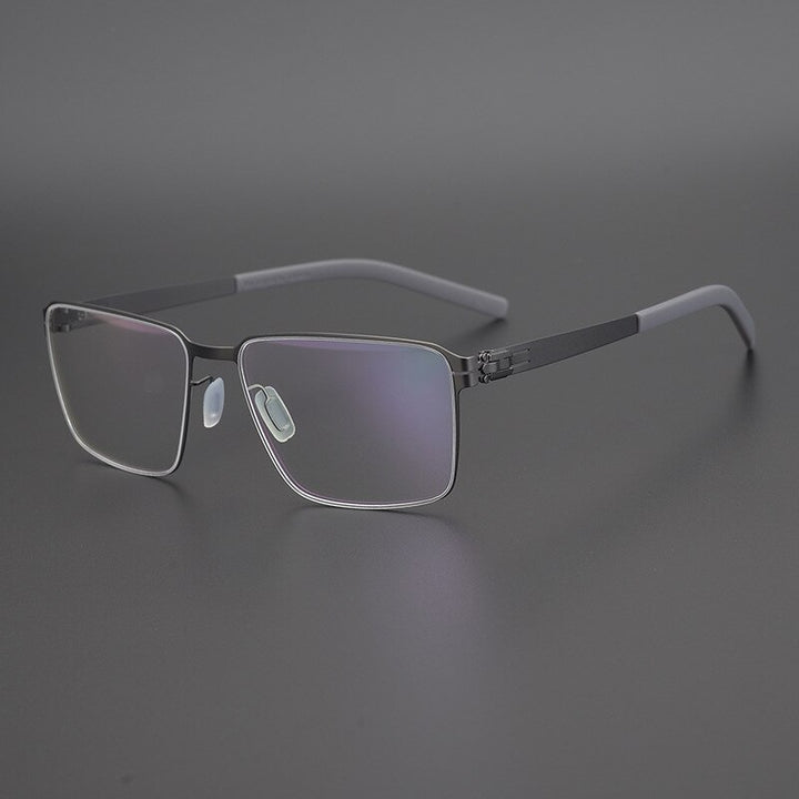 Gatenac Unisex Full Rim Square Titanium Alloy Eyeglasses Gxyj1075 Full Rim Gatenac Gun
