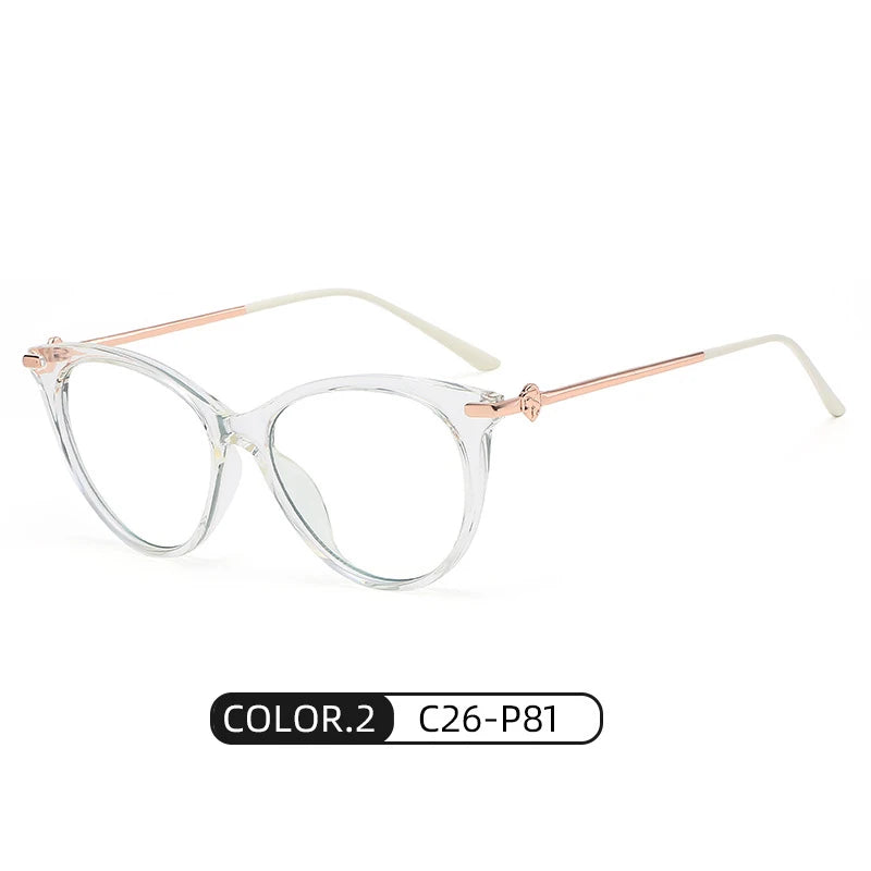 Bclear Women's Full Rim Cat Eye Acetate Alloy Eyeglasses Wd810 Full Rim Bclear C 2