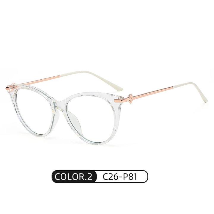 Bclear Women's Full Rim Cat Eye Acetate Alloy Eyeglasses Wd810 Full Rim Bclear C 2