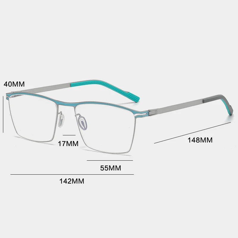 Gatenac Unisex Full Rim Square Titanium Eyeglasses Gxyj1147 Full Rim Gatenac