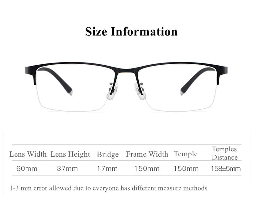 Chashma Ochki Unisex Semi Rim Big Square Titanium Eyeglasses 20421 Semi Rim Chashma Ochki