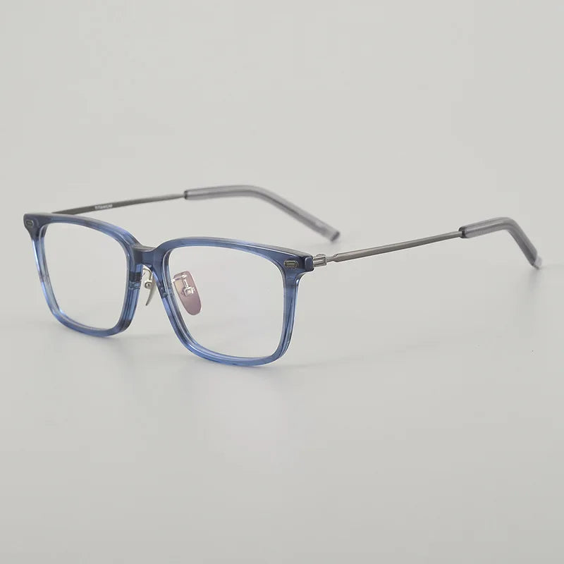Black Mask Unisex Full Rim Square Acetate Titanium Eyeglasses Mm85 Full Rim Black Mask Blue