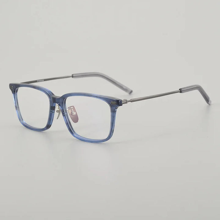 Black Mask Unisex Full Rim Square Acetate Titanium Eyeglasses Mm85 Full Rim Black Mask Blue