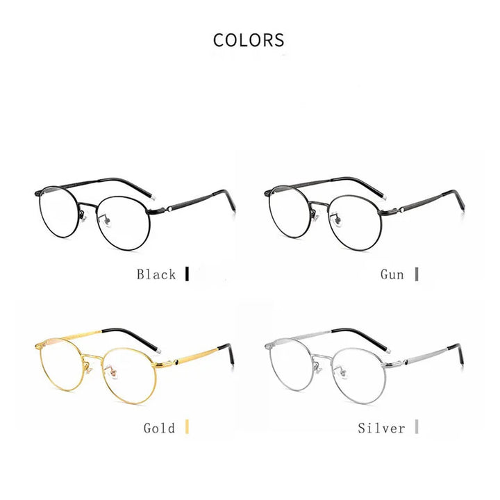 Hdcrafter Unisex Full Rim Round Titanium Eyeglasses 0172O Full Rim Hdcrafter Eyeglasses