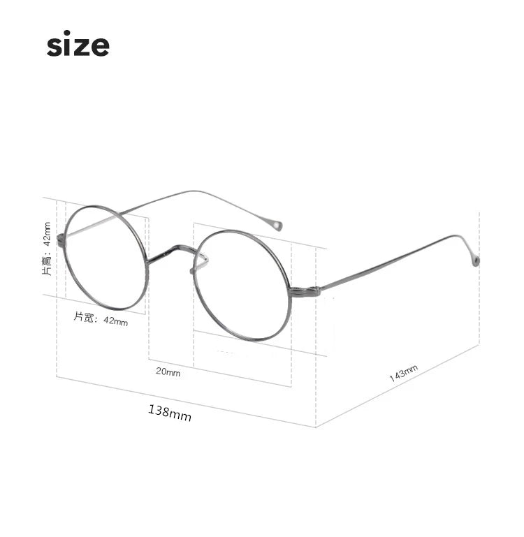 Black Mask Women's Full Rim Round Titanium Eyeglasses 285666