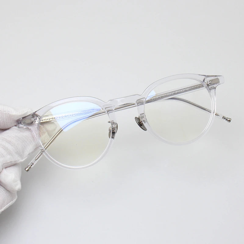 Black Mask Unisex Full Rim Round Acetate Eyeglasses 91443