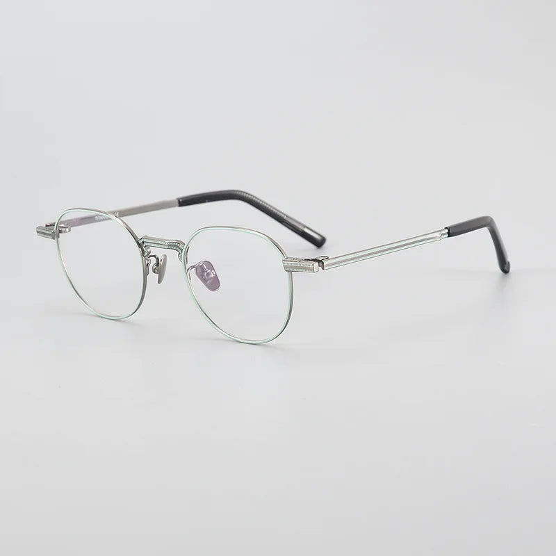Black Mask Women's Full Rim Polygone Acetate Eyeglasses S955 Full Rim Black Mask Green-Gray