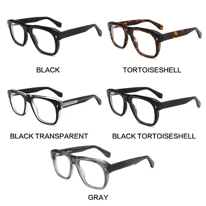 Gatenac Men's Full Rim Thick Oversized Acetate Eyeglasses Gxyj1471 Full Rim Gatenac