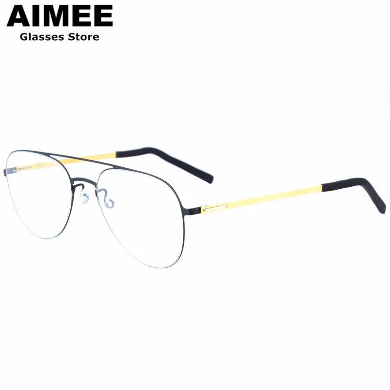 Aimee Women's Full Rim Oval Double Bridge Titanium Eyeglasses 99805