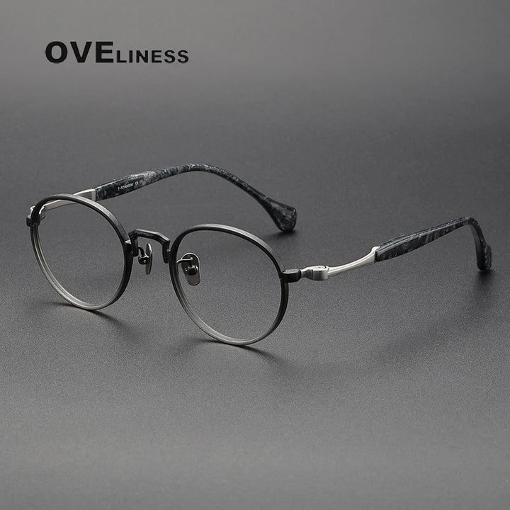 Oveliness Women's Full Rim Round Titanium Acetate Eyeglasses 80867