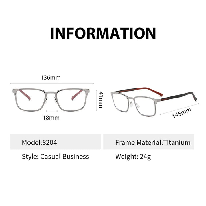 Xbora Unisex Full Rim Square Tr 90 Titanium Eyeglasses 48204