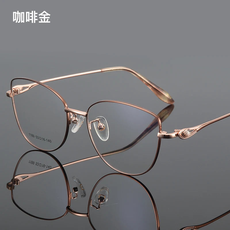 Bclear Women's Full Rim Oval Cat Eye Alloy Eyeglasses 61189